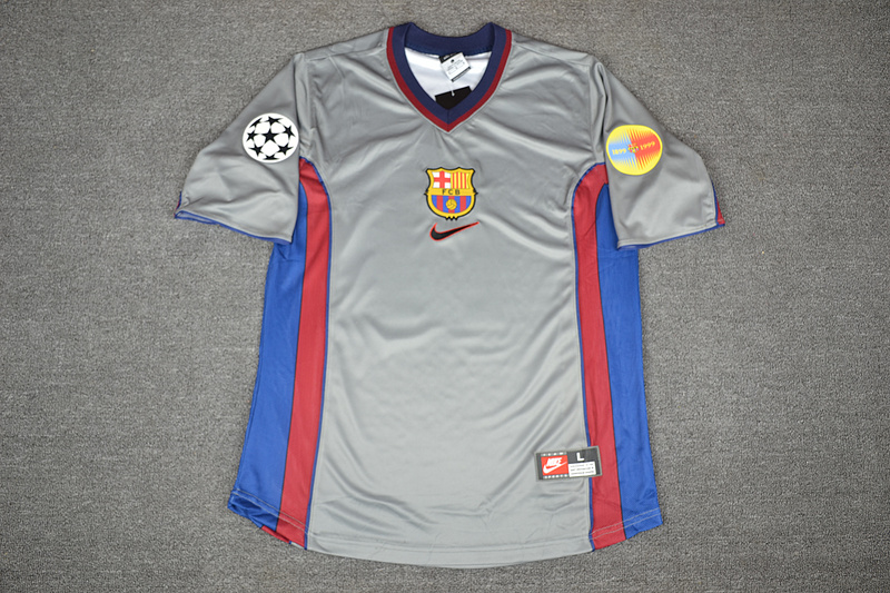 AAA Quality Barcelona 99/00 Away Grey Soccer Jersey